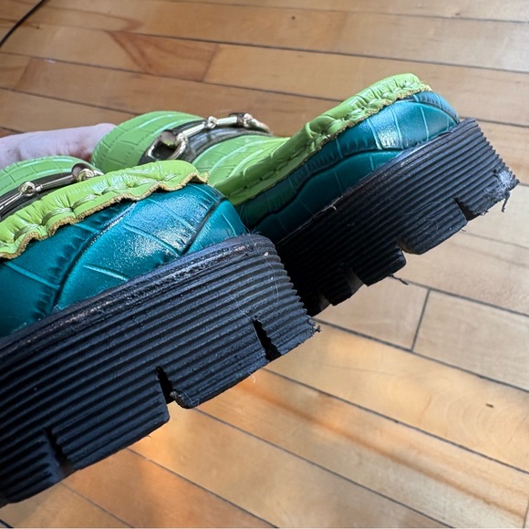 The Intentionally Blank Sz 9 HK-2 Croc Green Leather Loafer - Picture 7 of 11